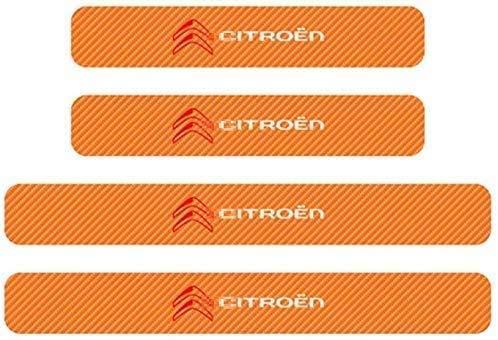 4 piezas de placas de protección para el alféizar de la puerta de fibra de carbono del coche para Citroen c4 c5 c3 berlingo c2 c1 Saxo xsara, acceso de protectores antideslizantes