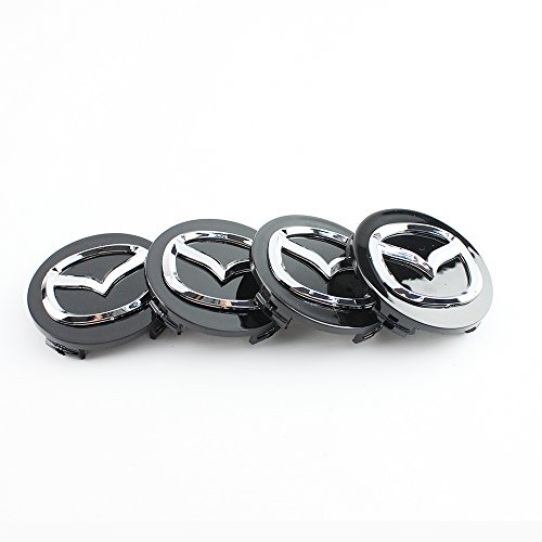 4 x 56 mm negro estilo tapas de llantas de aleación Centro Hub para Mazda