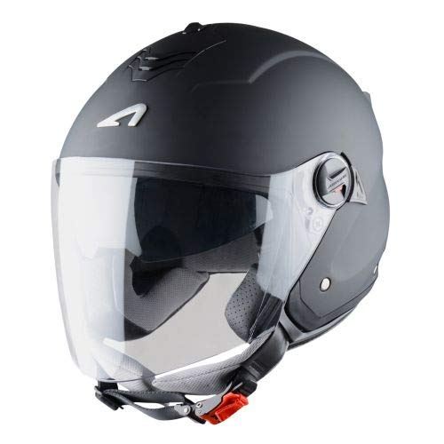 Astone Helmets - MINIJET S monocolor - Casque jet - Casque jet usage urbain - Casque compact - Coque en polycarbonate - Black Matt M