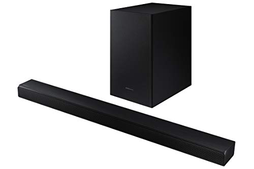 Barra de Sonido Samsung HW-T550 - Sonido 320W, 2.1Ch, Subwoofer Inalámbrico, Dolby Digital 2.1, DTS Virtual:X, Modo Juego, Bluetooth 4.2 Multiconexión y One Remote Control