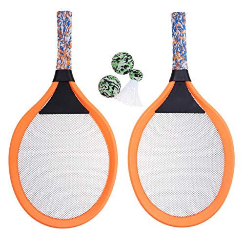 BESPORTBLE Juego de Raqueta de Tenis para Niños con Pelotas de Bádminton Raqueta de Tenis Ligera para Niños Juguetes Deportivos Al Aire Libre para Principiantes (Naranja)