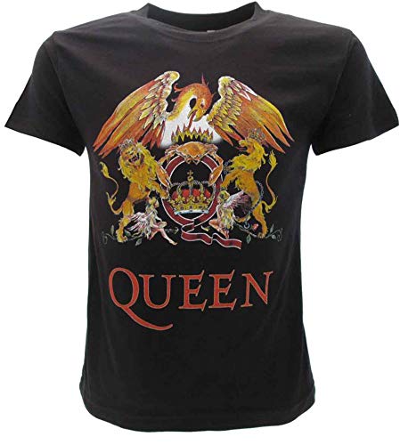 Camiseta original Queen niño niño oficial camiseta grupo Freddie Mercury Film Negro 12-13 Años