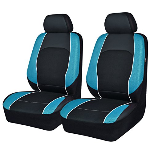 CAR PASS Univesal Coche Fundas para asientos frontales Airbag Compatible de piel sintética transpirable