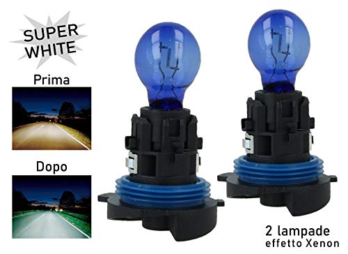 Carall - Juego de 2 bombillas halógenas HP24W, 12 V, 24 W Super White, luz de día