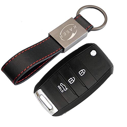 Carcasa Llave para Kia - Funda Mando a Distancia 3 Botones para Coche Kia Sorento Stonic Carens Venga K3 K5 con Llavero KASER Carcasa Llave para Kia - Funda Mando a Distancia 3 Botones para Coche Kia Sorento Stonic Carens Venga K3 K5 con Llavero KASER