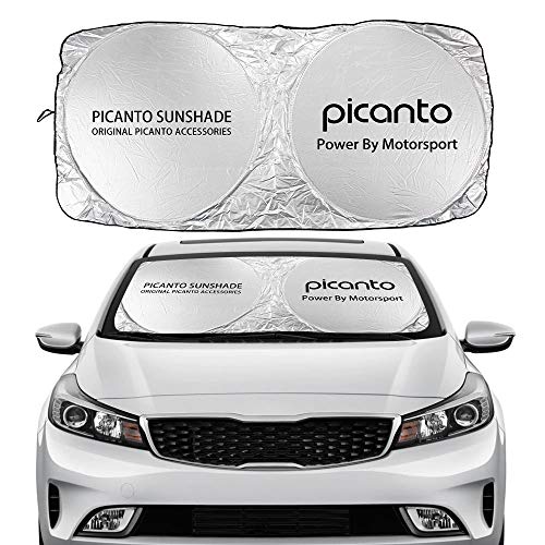 Coche Sun Shade Parasol Parabrisas de coches cubierta de sombra solar compatible con KIA PICANTO FEARKIFT 1.2 EX A / T GT X LÍNEA AUTO ACCESORIOS AUTO BLOQUES DE RAYOS UV RAYOS SOL VISOR PROTECTOR mas