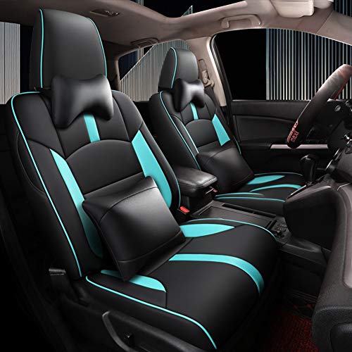 Compatible Con HONDA CRV2010-2015 Kit De Cubierta Del Asiento Del Automóvil, Cubierta De Asiento De Cuero Artificial Súper Cómodo Para Accesorios De Interior De Automóviles,Black green