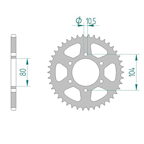 Couronne 16403-45 Acier #520 pour Kawasaki GPZ 400 (49PS) 1984-1988 | Kawasaki GPZ 400 (ZX) C2-C5 Z400F2 1983-1993 | Kawasaki GPZ 550 Unitrack (ZX550) A1-6 1984-1992 | Kawasaki ZXR 400 (ZX400) H1/H2 1989-1990 | Kawasaki ZXR 400