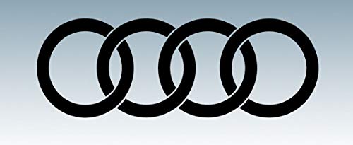 Designed-Perfection Juego de 2 anillos de 200 x 70 mm, adhesivos de vinilo para faldón lateral/cuerpo para propietarios de Audi (Negro)