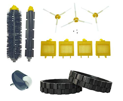 EPIEZA Kit de Neumaticos con Rueda Central + Cepillos + Repuestos Accesorios para Aspiradoras iRobot Roomba Serie 700 Pack de 15 uds