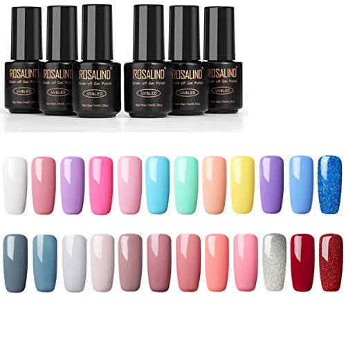 Esmalte Semipermanentes de Uñas en Gel UV LED Neon 24 Color, Kit de Esmaltes de Uñas 7ml …