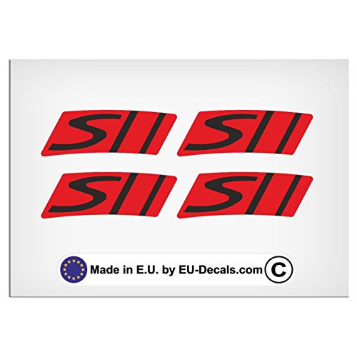 EU-Decals - MioVespa Collection 2018 Style 4X Llanta S calcomanía Rojo sobre Negro para vespa GTS 300 Super Sport pegatinas Laminadas