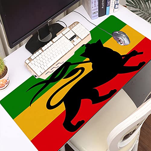 FAQIMEI Alfombrilla Gaming para PC Bandera Rastafari con el león de Judá Máxima Precisión con ​Base de Caucho Natural, Máxima Comodidad