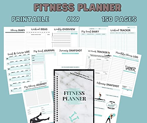 Fitness planner printable, Fitness planner kit, Weight loss tracker, Workout Planner, Exercise planner, Health Planner, Meal Planner (English Edition)