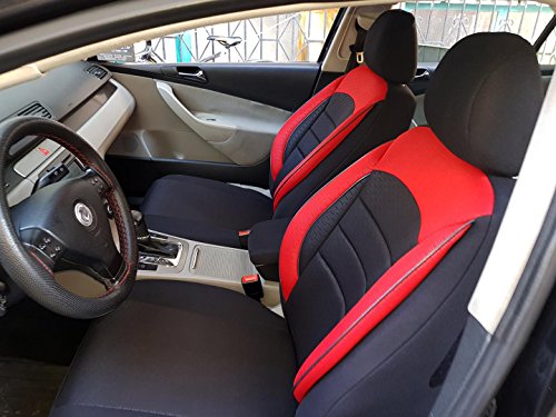 Fundas de asiento K-Maniac | universal Negro de color rojo | Fundas para asientos de coche kit completo para | Auto accesorios Interior | no2529434 | coche Tuning | Asiento