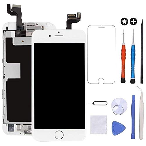 GULEEK Pantalla para iPhone 6s 4.7" LCD Táctil Pantalla con Cámara Frontal,Sensor de proximidad,Altavoz, ensamblaje de Marco digitalizador y Kit de reparación (Blanco)