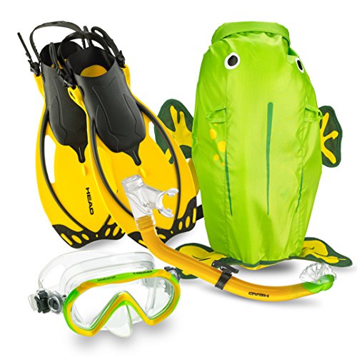 HEAD by Mares Junior Watersport Kids Mask Fin Snorkel Set with Jr Snorkeling Gear Bag