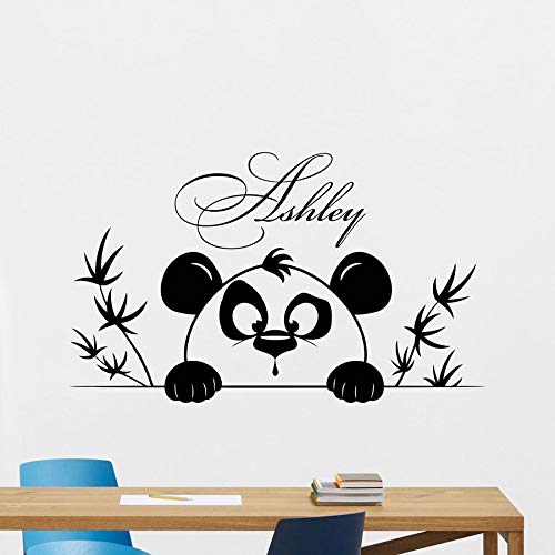 HGFDHG Animal Panda Pared calcomanía Nombre Personalizado niños decoración del hogar Dormitorio bebé habitación Vinilo Pegatina Arte Lindo Animal Mural