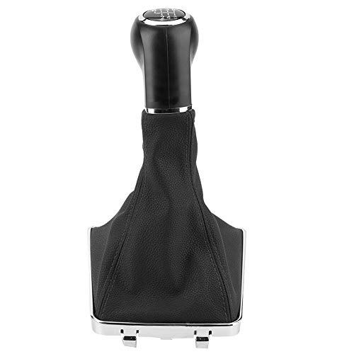 Hlyjoon Gear Shift Knob Gaiter Cubierta de la bota Ajuste para Opel Astra Corsa GTC 2005 2006 2007 2008 2009 2010 Auto Shifter Shift Shift Boot Cover ABS Material de cuero artificial (6 Speed)