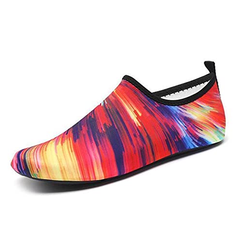 IANSISI Zapatos De Playa Ligeros, Botas De Agua, Botas De Snorkel Y Calcetines (Rainbow Colors, 36-37)
