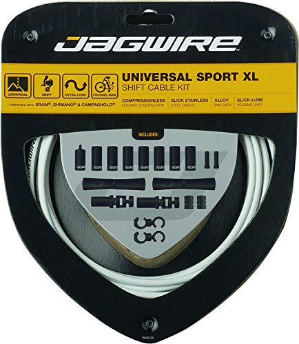 Jagwire Sport Shift XL - Juego de Fundas y Cables de desviador para Adultos, Unisex, Color Blanco, Talla única