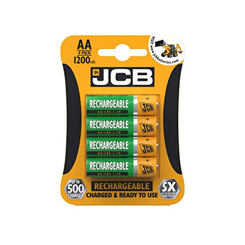 JCB S5452 - Pack de Pilas Recargables (4 Unidades, 1200 mAh), Verde