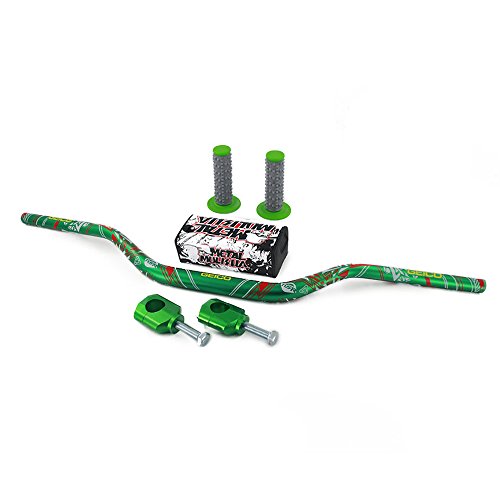 JFG RACING Green Motorcycle 1 1//8 28mm Handlebar Fat Handle Bar Pad Grips Set For Kawasaki KX125 KX250 KX250F KX450F KLX250 ZX6R ZX10R