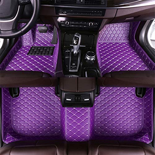 Jiahe El Alfombra Coche para Jaguar XJ6 2005-2009 Alfombra Personalizada Coche para Cuero Esteras Coche Antideslizantes Alfombrillas Moqueta Impermeables Set Violeta