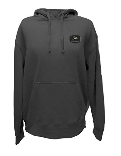 John Deere Men’s Charcoal Grey Vintage Long Sleeve Hoodie (X-Large)