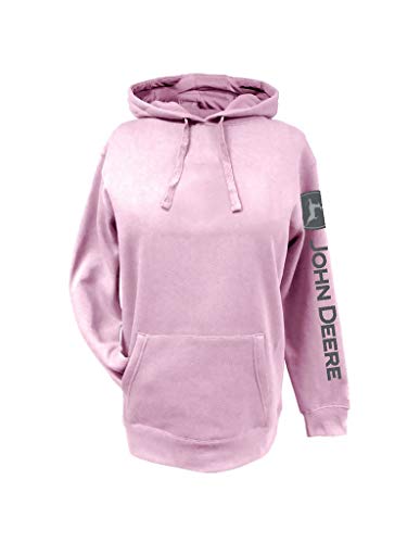 John Deere Women’s Pink Hoodie w/Trademark on The Sleeve (Medium)