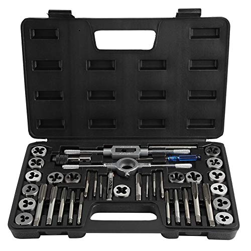 Juego de Terrajas y Machos, Juego de machos y matrices de tuercas de tornillo con llaves y calibre de roscas Herramientas manuales de servicio pesado para cortar roscas externas e internas Juego de Terrajas y Machos, Juego de machos y matrices de tuercas de tornillo con llaves y calibre de roscas Herramientas manuales de servicio pesado para cortar roscas externas e internas