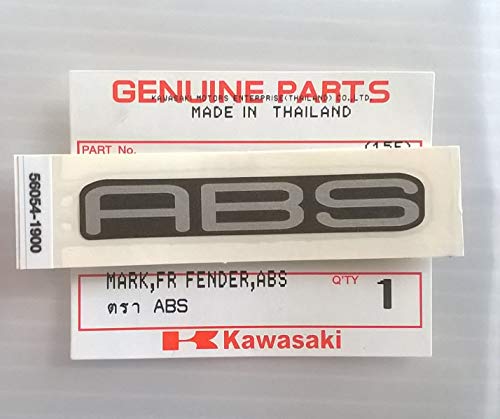 Kawasaki ' ABS "Guardabarros Marco Plata/Negro Pegatina Insignia Logo 100% Original