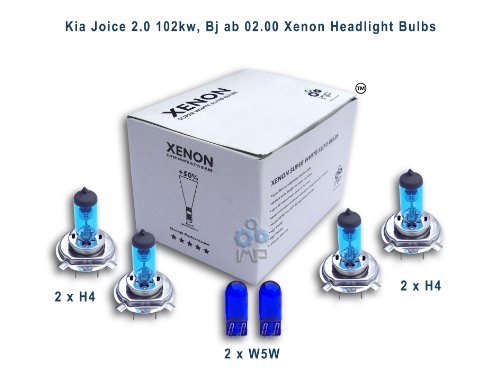 Kia Joice 2.0 102kw, Bj ab 02.00 Xenon Headlight Bulbs H4, H4, W5W