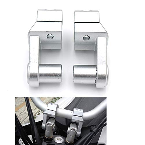 Kit de Abrazadera de Montaje de elevadores de Manillar de Motocicleta Universal 7/8"22 mm 1/8" 28 mm Abrazadera de Barras (Plata)