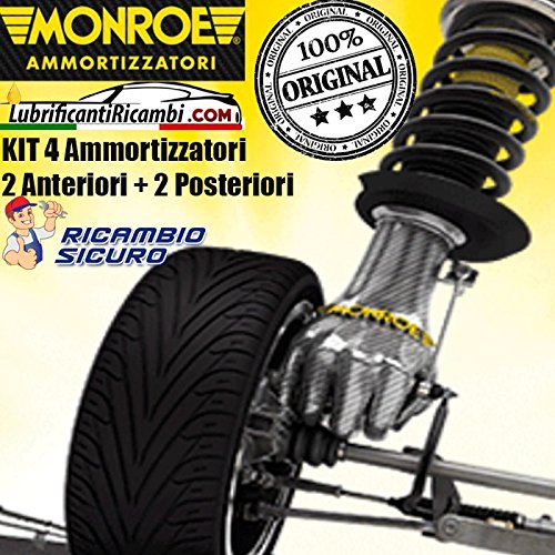 KIT ORIGINAL MONROE 4 Amortiguador Para Fiat Punto EVO (199) 1,3 D Multijet 51KW 69 CV-2 Delanteras y 2 Traseras.