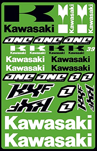 Kit Pegatinas ADESIVI Kawasaki KXF PATROCINADOR Moto Compatible para Honda KTM Cross Enduro Casco (39)