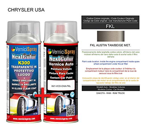 Kit Spray Pintura Coche Aerosol FKL AUSTIN TAN/BEIGE MET. - Kit de retoque de pintura carrocería en spray 400 ml producido por VerniciSpray