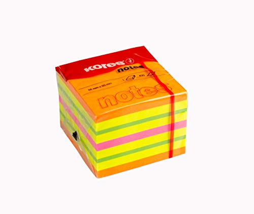 Kores – Notas adhesivas cubo verano, 4 colores, 50 x 50 mm, 1 cubo de 400 hojas