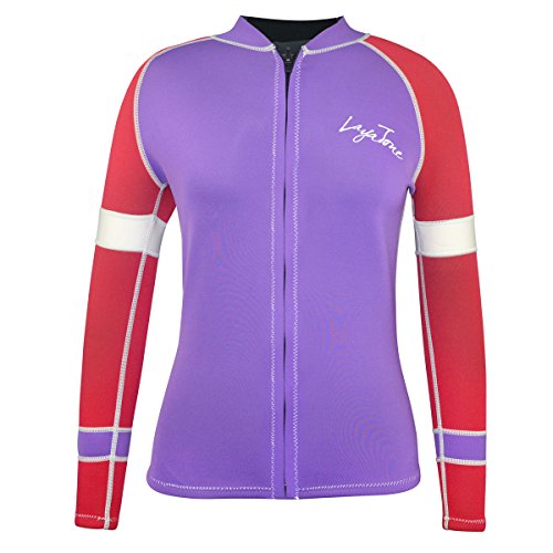 LayaTone Chaqueta de Buceo Mujer Traje de Neopreno 3mm Mujer Traje de Surf Protección UV Mantener el Calor Top de Buceo Kaya Nadando Submarinismo Wetsuit Women Mujer Camisa de Buceo