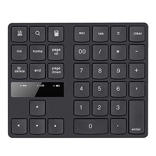 LEAMER Wireless Numeric Keypad Mice Kit Ratón inalámbrico Combo Ultra Thin 35 teclas para PC, portátil, universal, Wireless Gaming Office Home Laptop con protector de teclado