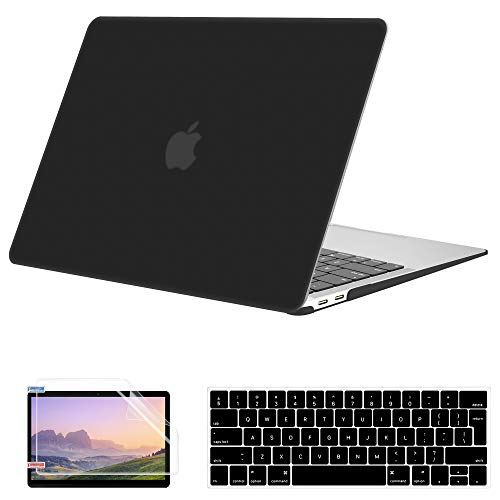 MacBook Pro 13 Pulgadas Funda 2020-2016 Versión A2338 M1 A2289 A2251 A2159 A1989 A1706 A1708, JGOO Carcasa Dura Mate con Protector de Pantalla, Cubierta de Teclado para MacBook Pro 13, Negro