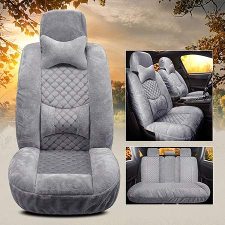 MMI-LX Car Seat Covers Automóviles Invierno Cálido Asientos Cubierta de imitación de Lana for Jeep Grand Cherokee 2004 2015 2014 Wj Wk2 Patriot Renegade (Color Name : Gray Deluxe)