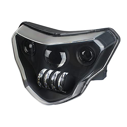 Motocicletas LED Luces de Faros con Kit de ensamblaje de Ojos de Diablo Completo Ajuste para BMW G310GS G310R G 310 GS R 310GS LED Faro (Color : Black)