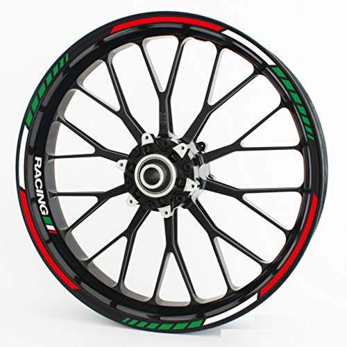 Motoking Adhesivos para Llantas RS - Italy Tricolore - Juego Completo para 15"16" 17"18" 19"