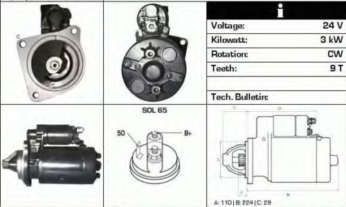 Motor de arranque Bosch 24 V 0001363111-4744841