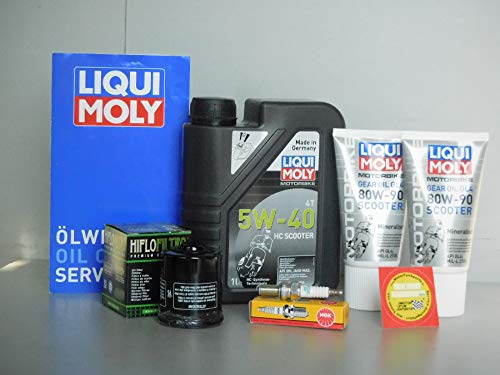 MotorFunSports Kit de mantenimiento para Piaggio X8 200, filtro de aceite, bujía, servicio de inspección y cambio de aceite