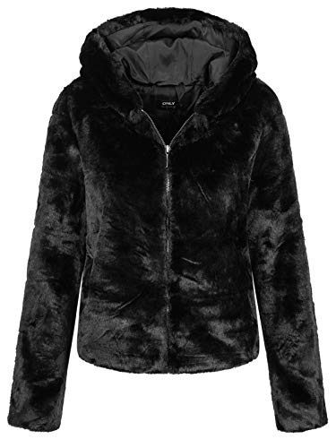 Only Onlchris Fur Hooded Jacket Otw Noos Chaqueta, Negro (Black Black), Medium para Mujer Only Onlchris Fur Hooded Jacket Otw Noos Chaqueta, Negro (Black Black), Medium para Mujer