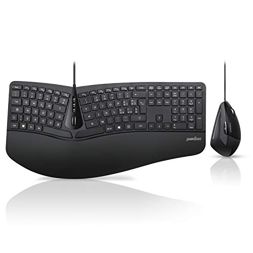 Perixx Periduo-505 - Juego de teclado ergonómico con ratón vertical, diseño 3D con teclas divididas y rueda de desplazamiento inclinable, reposamuñecas ajustable y perfil bajo, diseño italiano Perixx Periduo-505 - Juego de teclado ergonómico con ratón vertical, diseño 3D con teclas divididas y rueda de desplazamiento inclinable, reposamuñecas ajustable y perfil bajo, diseño italiano