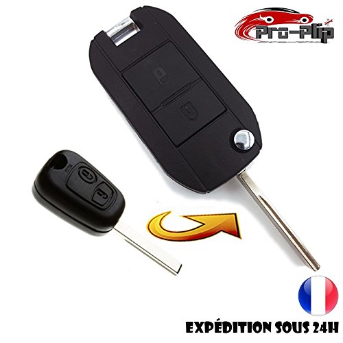 Pro-Plip - Kit de conversión de llave para Peugeot 207 307 407 807 Expert con 2 botones hoja ranurada