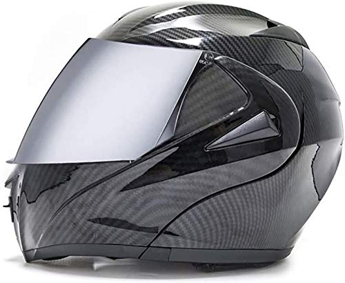 QDY Helmet Motorcycle Modular Full Face Helmets for Men and Women,Full Face Helmets with Double Visors for All Seasons,for Motorbike Moped Street Racing Helmets Dot/ECE Approved